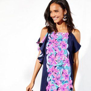 NWT Lilly Pulitzer Kara Bright Navy Hypes And Stripes Dress